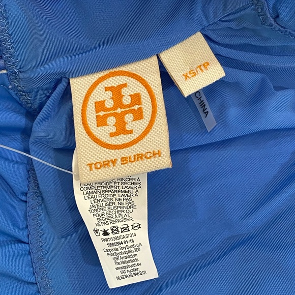 Tory Burch COSTA bandeau bikini top new blue ruffle - Picture 9 of 11